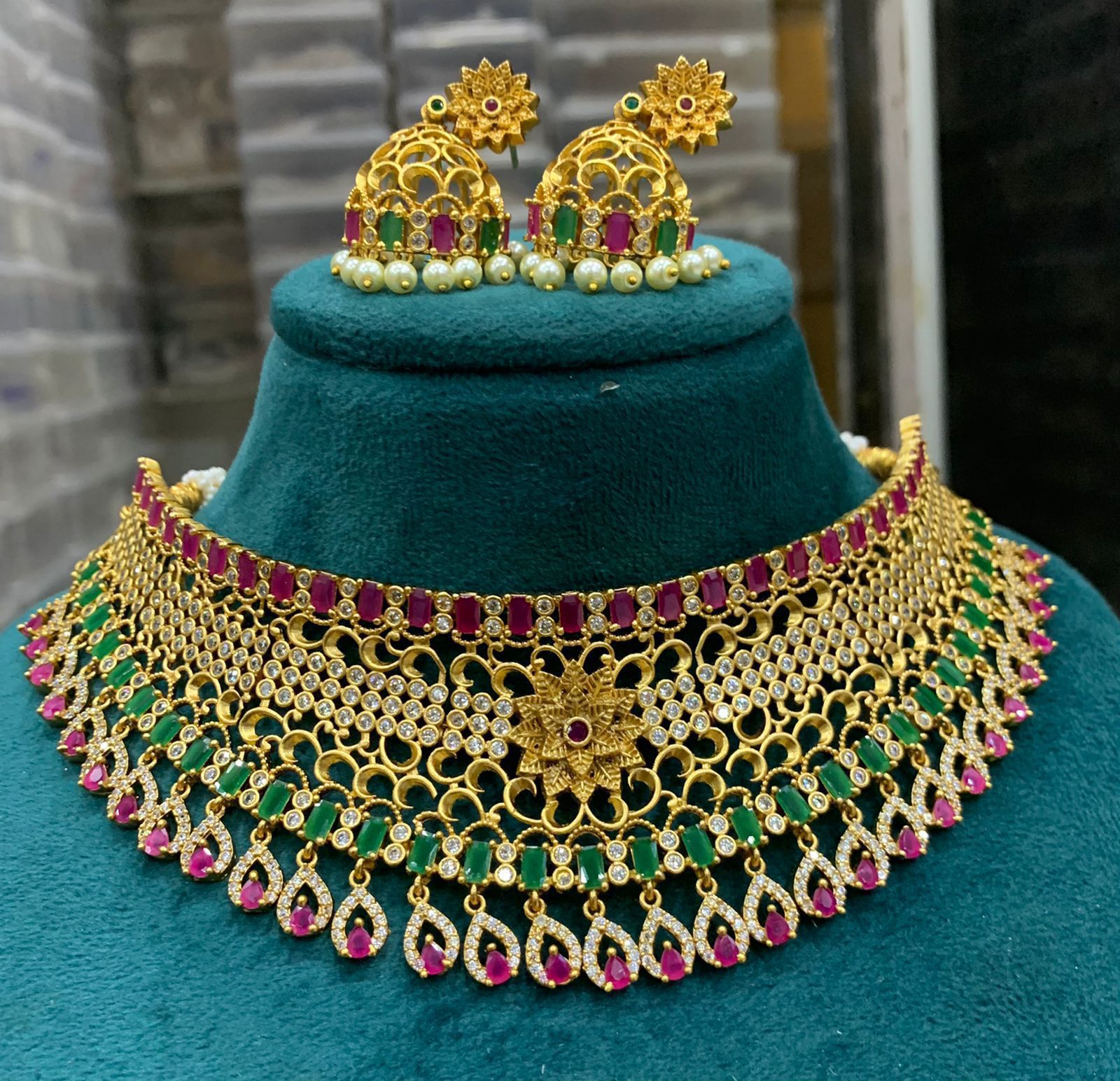 Women Choker Necklace Set Designer Silver Oxidized Ethnic Jewelry | eBay